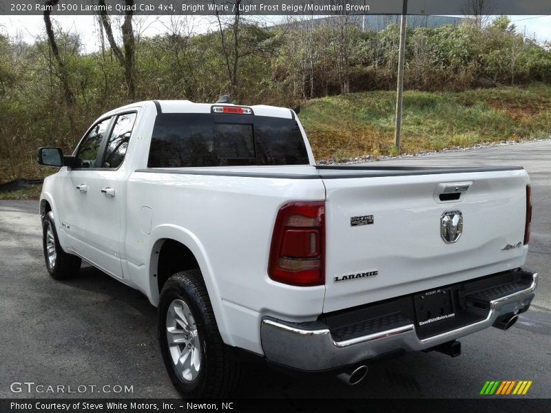 Bright White / Light Frost Beige/Mountain Brown 2020 Ram 1500 Laramie Quad Cab 4x4