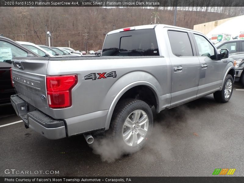 Iconic Silver / Platinum Unique Dark Marsala 2020 Ford F150 Platinum SuperCrew 4x4