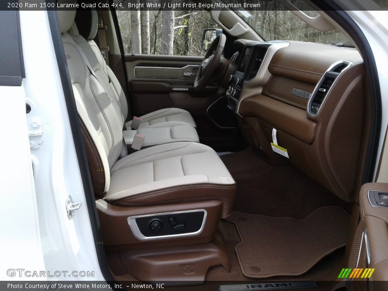 Bright White / Light Frost Beige/Mountain Brown 2020 Ram 1500 Laramie Quad Cab 4x4