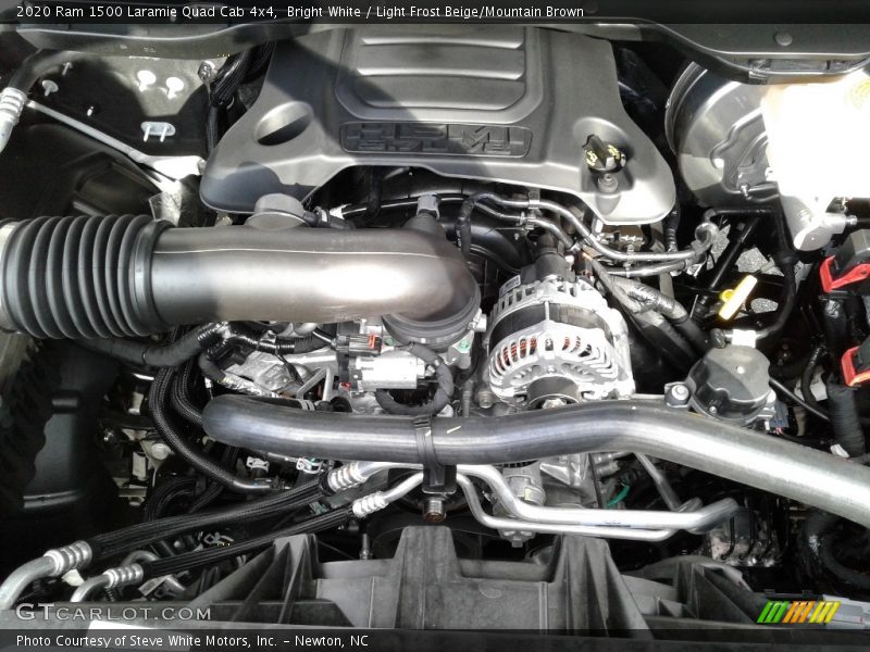 Bright White / Light Frost Beige/Mountain Brown 2020 Ram 1500 Laramie Quad Cab 4x4