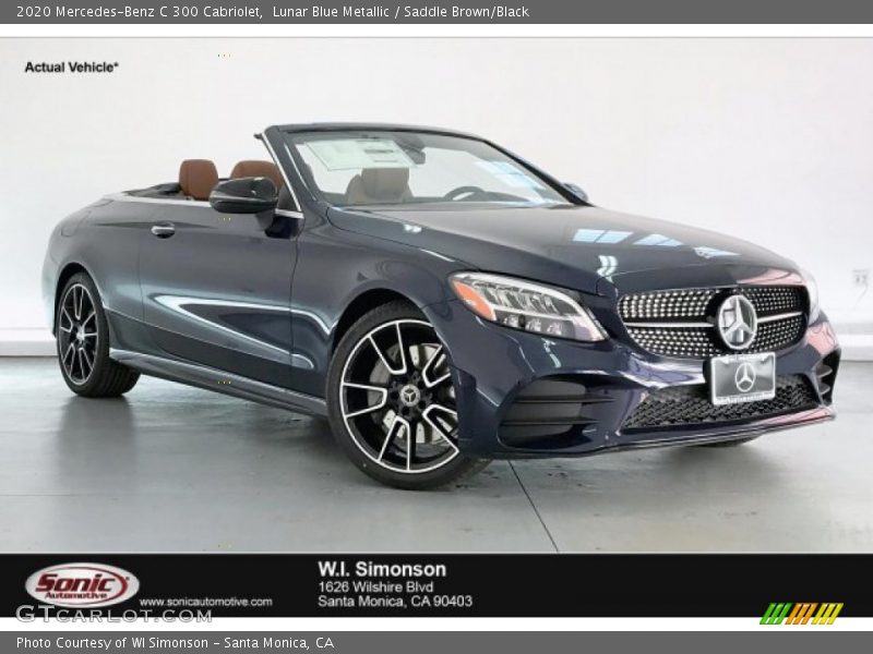 Lunar Blue Metallic / Saddle Brown/Black 2020 Mercedes-Benz C 300 Cabriolet