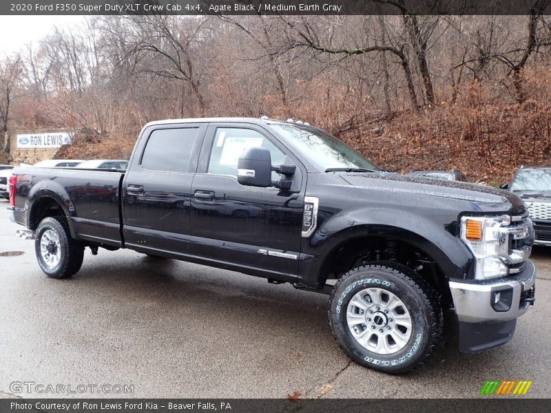 Agate Black / Medium Earth Gray 2020 Ford F350 Super Duty XLT Crew Cab 4x4