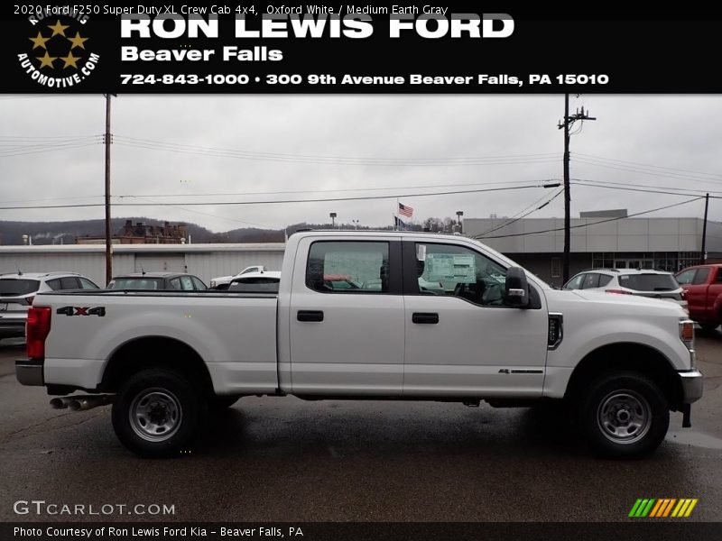 Oxford White / Medium Earth Gray 2020 Ford F250 Super Duty XL Crew Cab 4x4