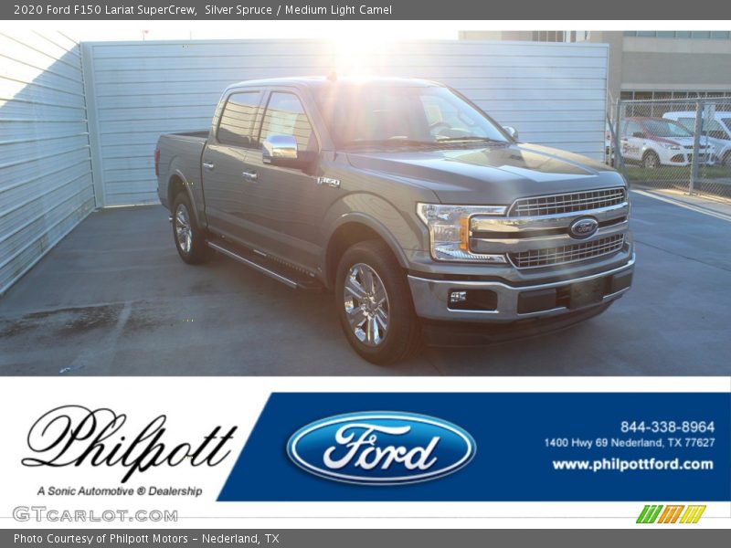Silver Spruce / Medium Light Camel 2020 Ford F150 Lariat SuperCrew