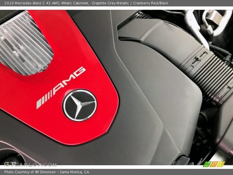Graphite Grey Metallic / Cranberry Red/Black 2019 Mercedes-Benz C 43 AMG 4Matic Cabriolet