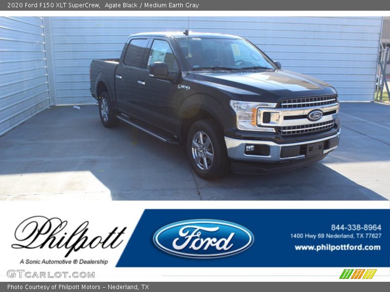 Agate Black / Medium Earth Gray 2020 Ford F150 XLT SuperCrew