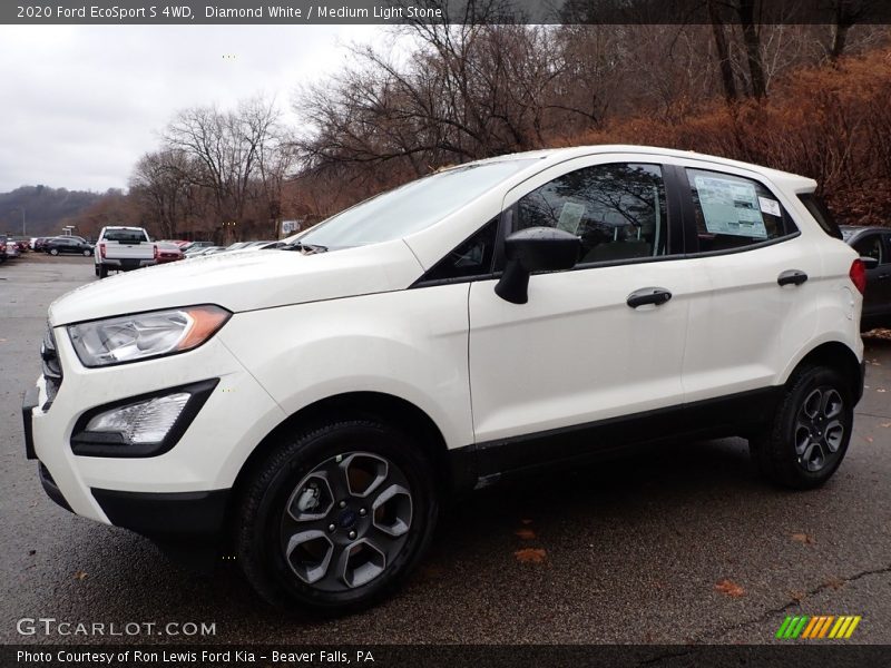 Diamond White / Medium Light Stone 2020 Ford EcoSport S 4WD