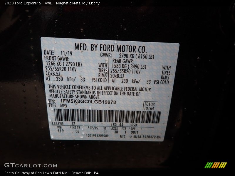 Magnetic Metallic / Ebony 2020 Ford Explorer ST 4WD