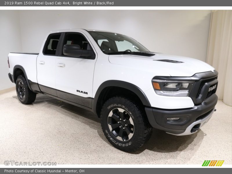 Bright White / Black/Red 2019 Ram 1500 Rebel Quad Cab 4x4