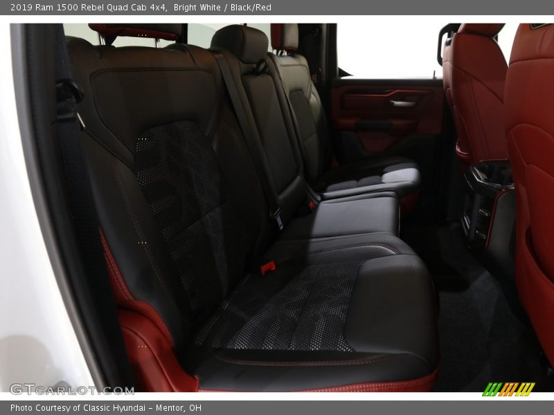 Bright White / Black/Red 2019 Ram 1500 Rebel Quad Cab 4x4