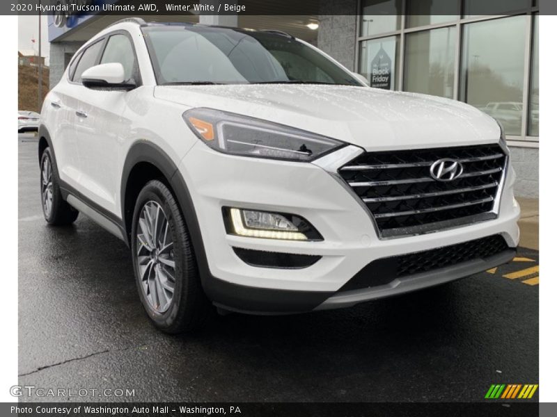 Winter White / Beige 2020 Hyundai Tucson Ultimate AWD