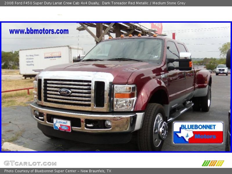 Dark Toreador Red Metallic / Medium Stone Grey 2008 Ford F450 Super Duty Lariat Crew Cab 4x4 Dually
