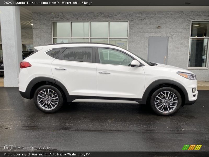 Winter White / Beige 2020 Hyundai Tucson Ultimate AWD