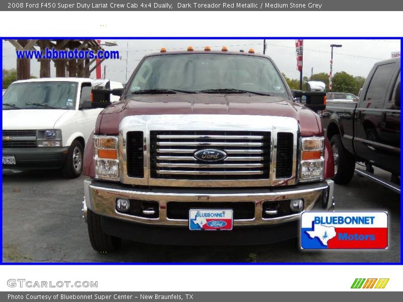 Dark Toreador Red Metallic / Medium Stone Grey 2008 Ford F450 Super Duty Lariat Crew Cab 4x4 Dually
