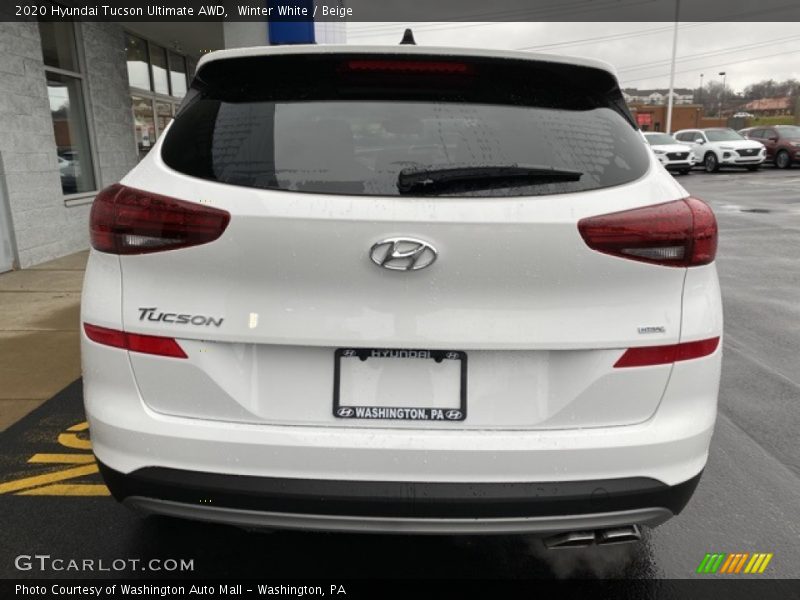 Winter White / Beige 2020 Hyundai Tucson Ultimate AWD