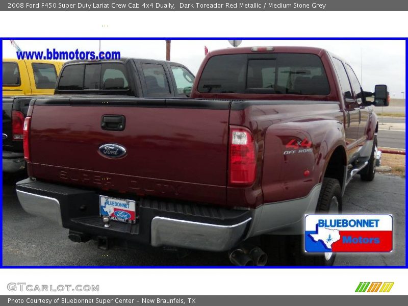 Dark Toreador Red Metallic / Medium Stone Grey 2008 Ford F450 Super Duty Lariat Crew Cab 4x4 Dually