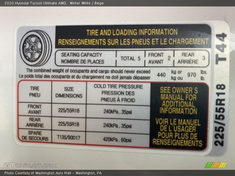 Winter White / Beige 2020 Hyundai Tucson Ultimate AWD