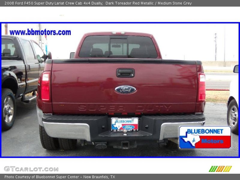 Dark Toreador Red Metallic / Medium Stone Grey 2008 Ford F450 Super Duty Lariat Crew Cab 4x4 Dually