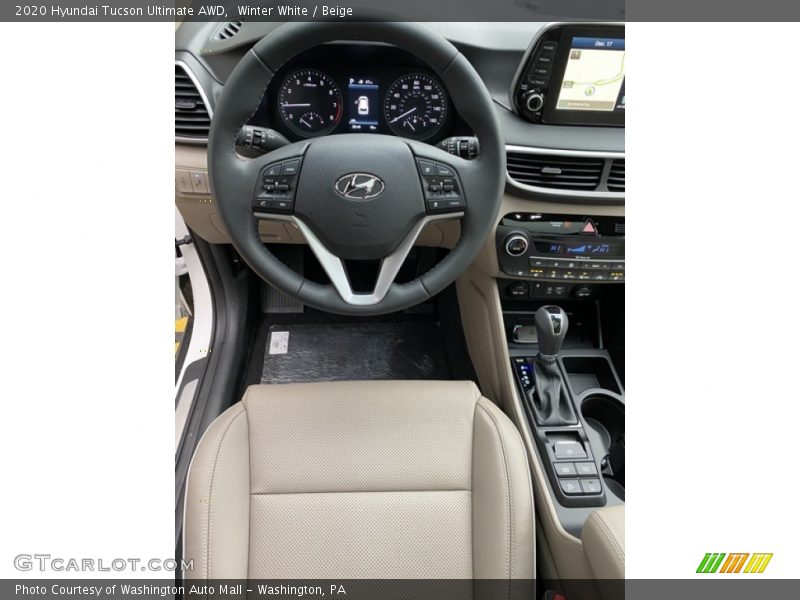 Winter White / Beige 2020 Hyundai Tucson Ultimate AWD