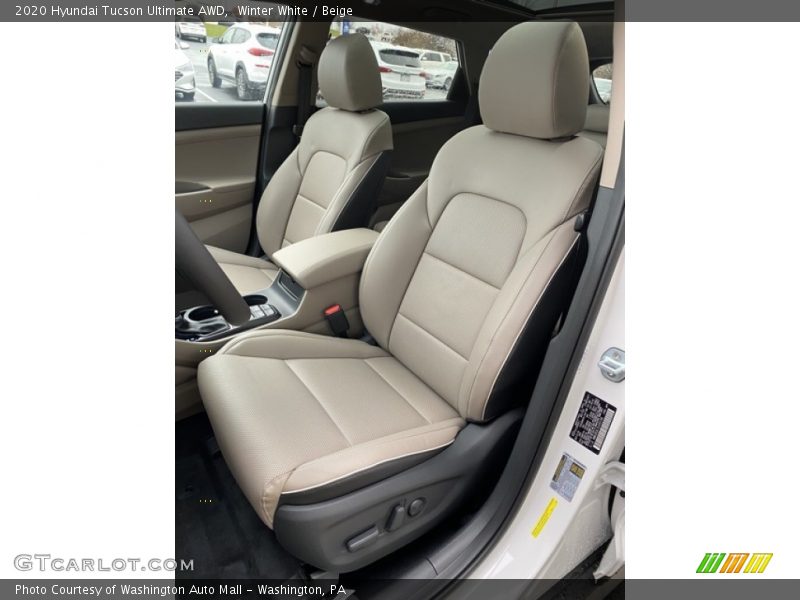 Winter White / Beige 2020 Hyundai Tucson Ultimate AWD