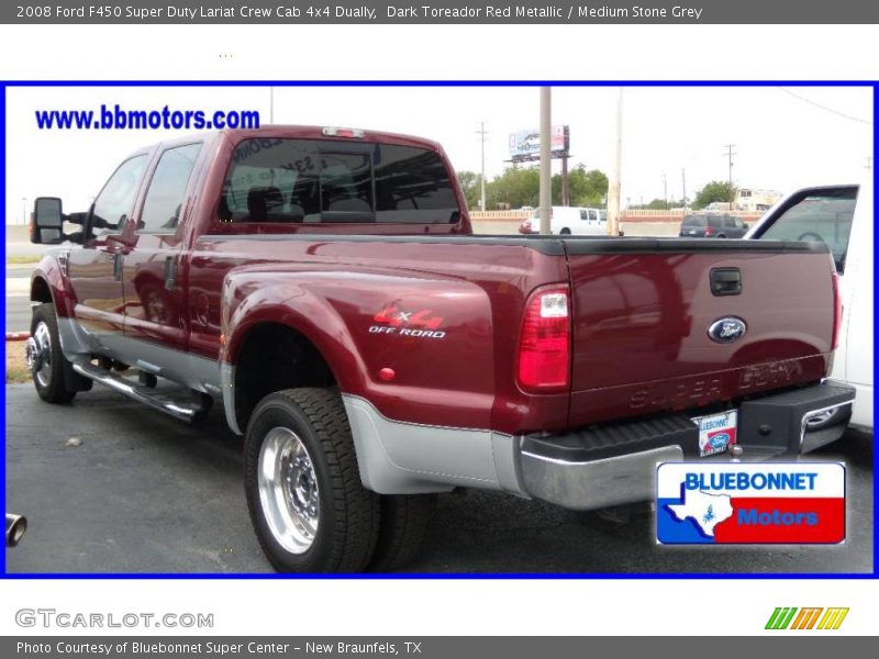 Dark Toreador Red Metallic / Medium Stone Grey 2008 Ford F450 Super Duty Lariat Crew Cab 4x4 Dually