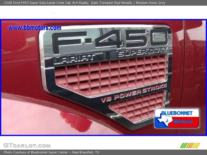 Dark Toreador Red Metallic / Medium Stone Grey 2008 Ford F450 Super Duty Lariat Crew Cab 4x4 Dually