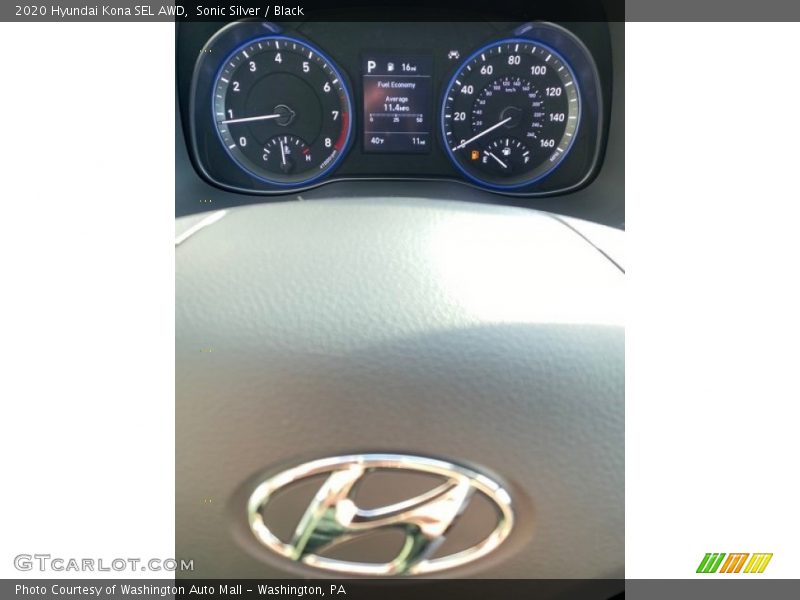Sonic Silver / Black 2020 Hyundai Kona SEL AWD