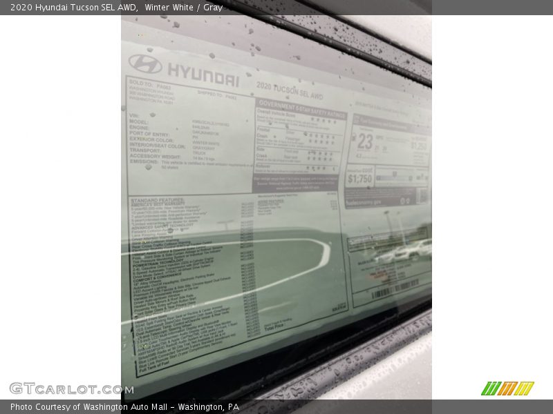 Winter White / Gray 2020 Hyundai Tucson SEL AWD