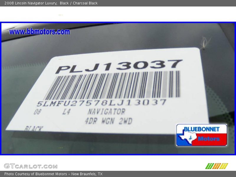 Black / Charcoal Black 2008 Lincoln Navigator Luxury