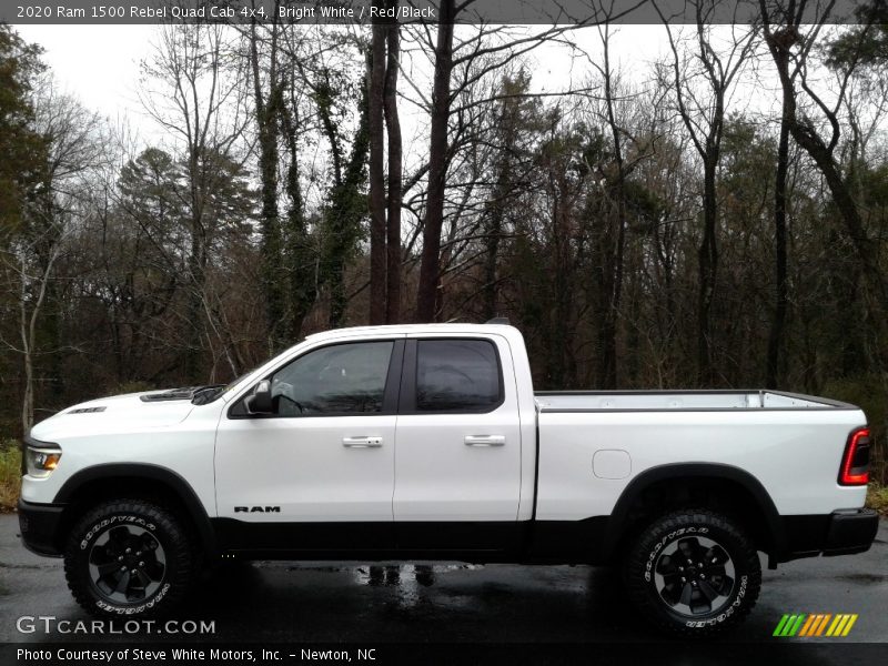 Bright White / Red/Black 2020 Ram 1500 Rebel Quad Cab 4x4