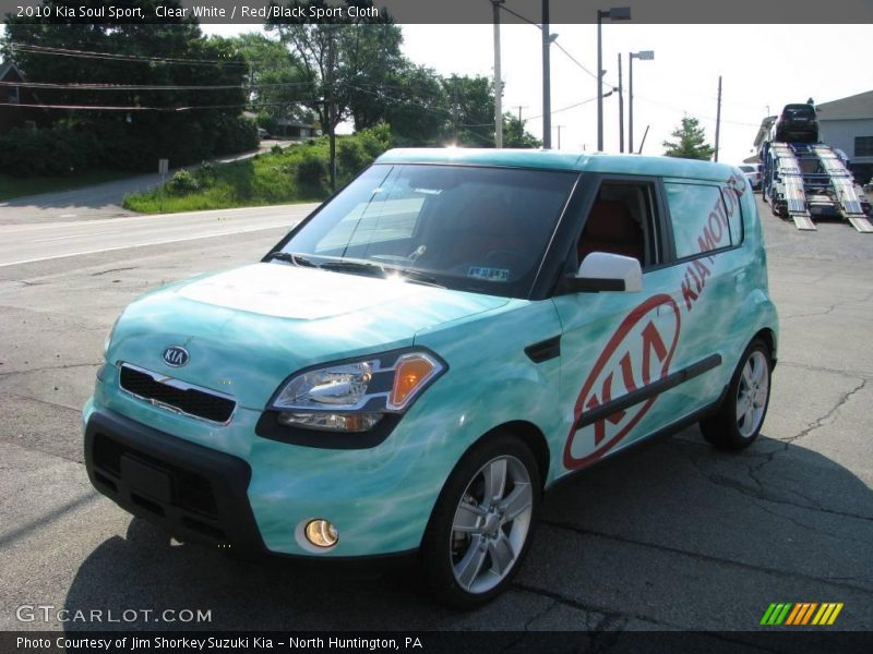 Clear White / Red/Black Sport Cloth 2010 Kia Soul Sport