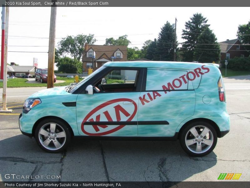 Clear White / Red/Black Sport Cloth 2010 Kia Soul Sport
