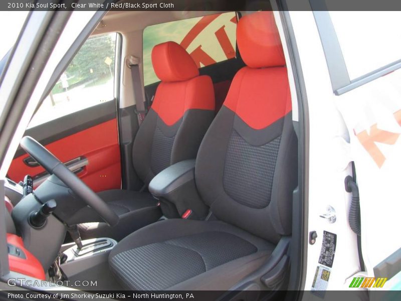 Clear White / Red/Black Sport Cloth 2010 Kia Soul Sport