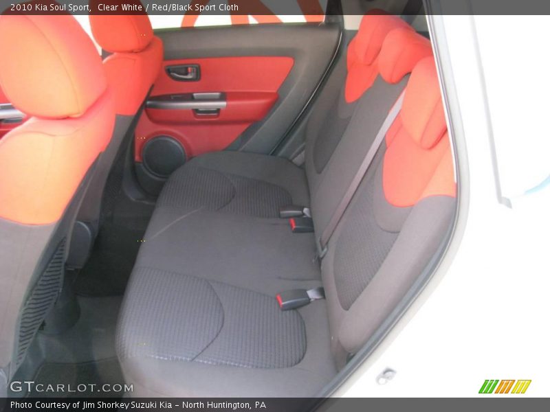 Clear White / Red/Black Sport Cloth 2010 Kia Soul Sport