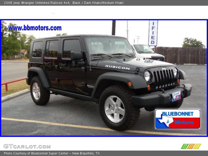 Black / Dark Khaki/Medium Khaki 2008 Jeep Wrangler Unlimited Rubicon 4x4