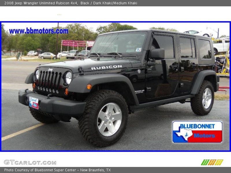 Black / Dark Khaki/Medium Khaki 2008 Jeep Wrangler Unlimited Rubicon 4x4
