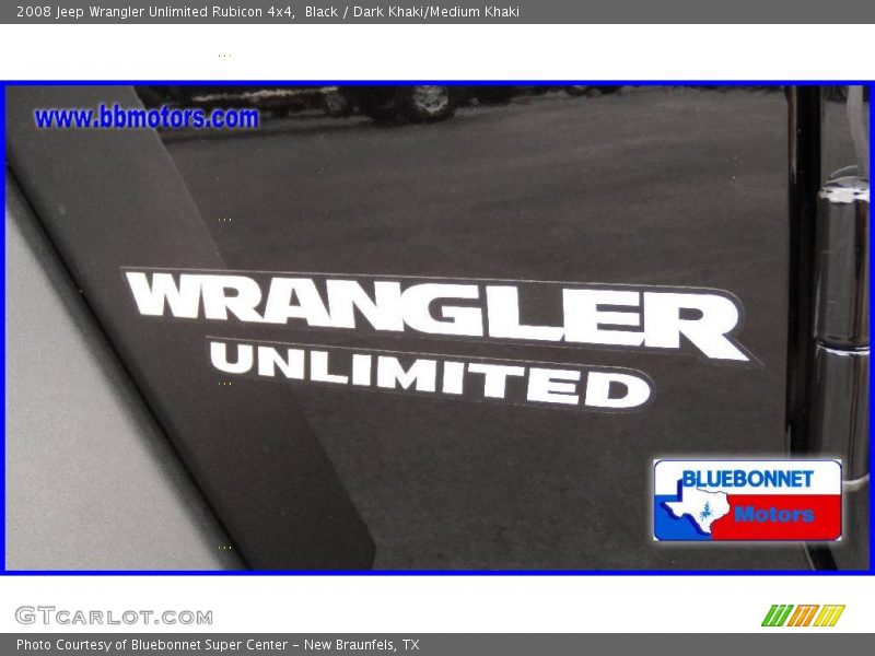 Black / Dark Khaki/Medium Khaki 2008 Jeep Wrangler Unlimited Rubicon 4x4