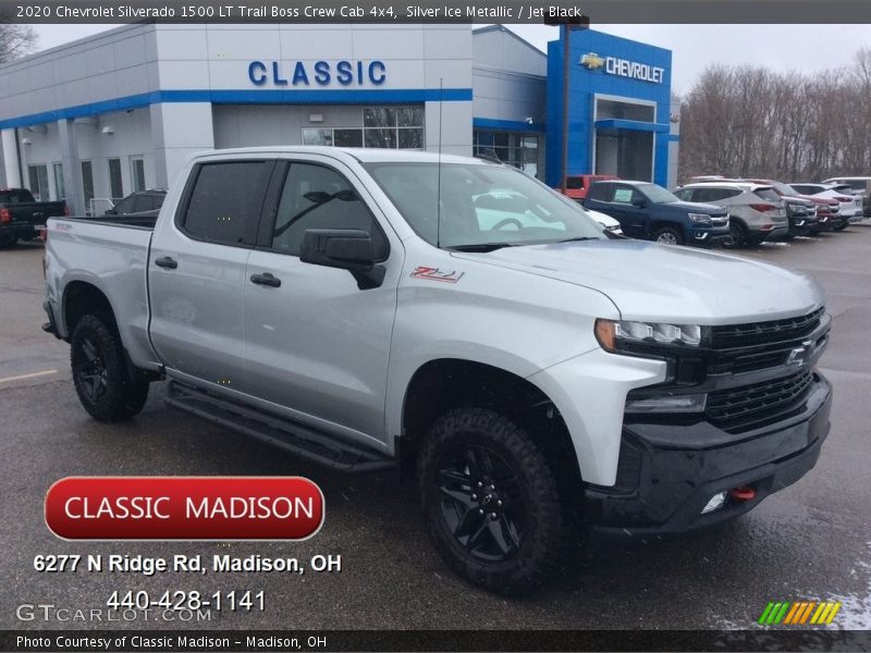 Silver Ice Metallic / Jet Black 2020 Chevrolet Silverado 1500 LT Trail Boss Crew Cab 4x4