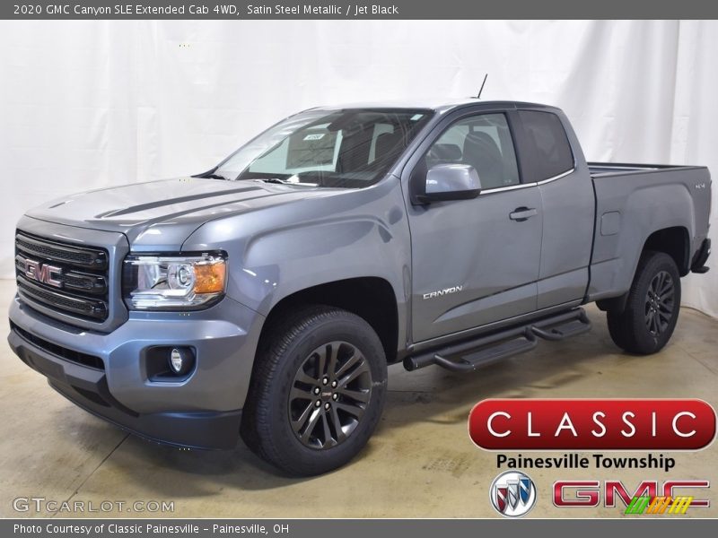 Satin Steel Metallic / Jet Black 2020 GMC Canyon SLE Extended Cab 4WD