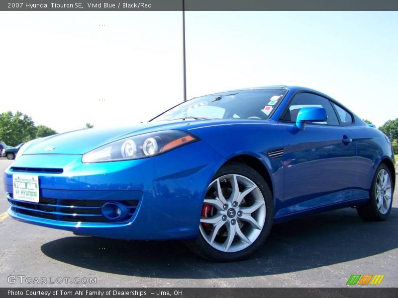 Vivid Blue / Black/Red 2007 Hyundai Tiburon SE