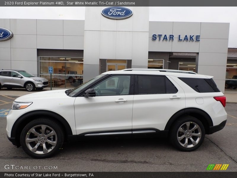 Star White Metallic Tri-Coat / Sandstone 2020 Ford Explorer Platinum 4WD
