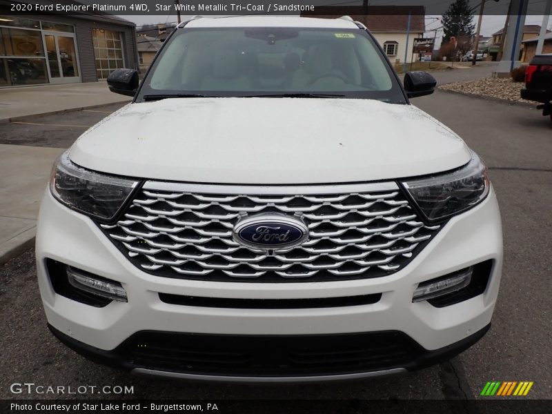 Star White Metallic Tri-Coat / Sandstone 2020 Ford Explorer Platinum 4WD