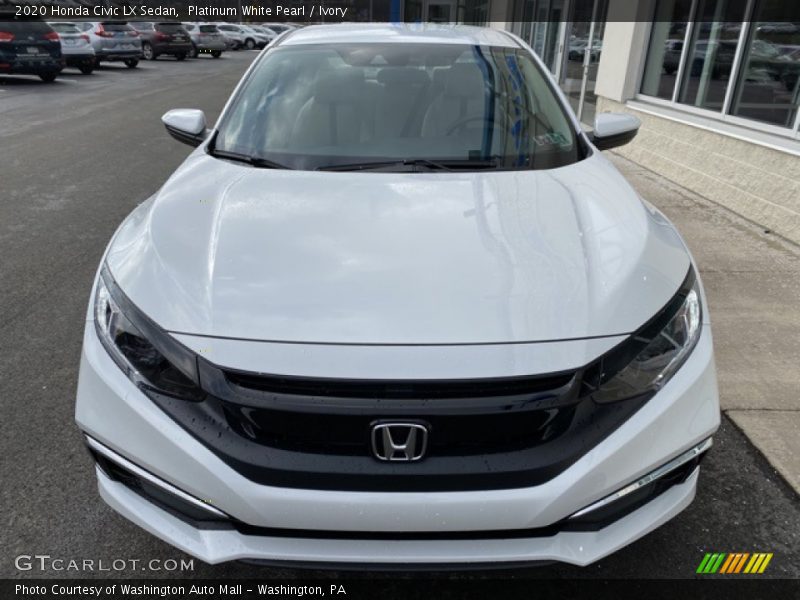 Platinum White Pearl / Ivory 2020 Honda Civic LX Sedan