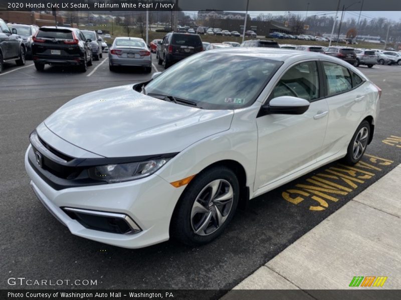 Platinum White Pearl / Ivory 2020 Honda Civic LX Sedan