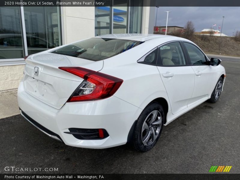 Platinum White Pearl / Ivory 2020 Honda Civic LX Sedan