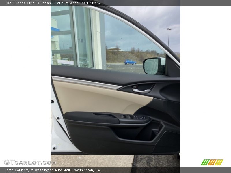 Platinum White Pearl / Ivory 2020 Honda Civic LX Sedan