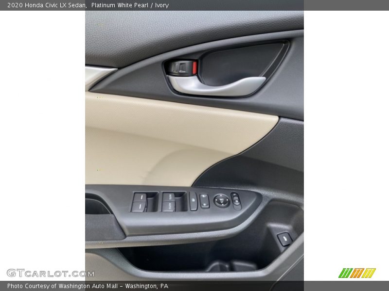 Platinum White Pearl / Ivory 2020 Honda Civic LX Sedan