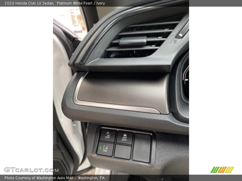Platinum White Pearl / Ivory 2020 Honda Civic LX Sedan