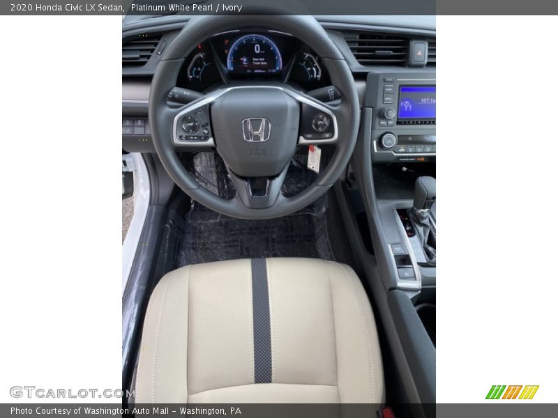 Platinum White Pearl / Ivory 2020 Honda Civic LX Sedan