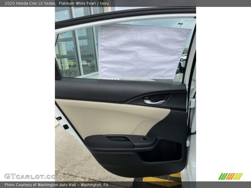 Platinum White Pearl / Ivory 2020 Honda Civic LX Sedan